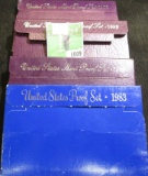 1983 S, 88 S, 89 S, & 92 S U.S. Proof Sets in original boxes of issue.