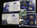 1999 S & 2002 S U.S. Quarters Proof Sets.