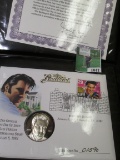 Silver Edition Elvis First Day Cover containing a One Ounce gold-plated Silver Proof that was die st