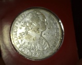 1795 Mo F.M. Mexico Silver Eight Reale with several counterstamp marks. VF+