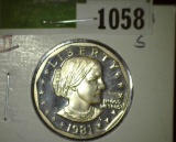1981 S Type Two Proof Susan B. Anthony Dollar.