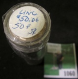 1950 P Jefferson Nickel BU Roll. (40 pcs.). Stored in a plastic tube.