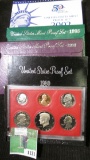 1980 S, 89 S, 95 S, & 2002 S U.S. Proof Sets. Original as issued.