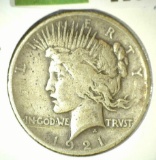 1921 P Key date Peace Silver Dollar.