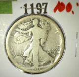 1916 Obvers S U.S. Silver Walking Liberty Half Dollar.