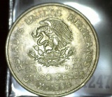 1952 Mexico .720 Fine Silver Five Pesos. 27 7/8 grams. EF.