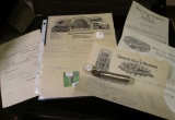 (5) early 1900 Invoices, mostly Footwear related; & a solid date roll of 1937 D Lincoln Cents in a p