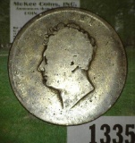 (1824-1829) ND Great Britain .925 fine Silver Half Crown. Quite Worn, .4204 oz. ASW.