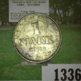 1924 D Germany/Weimar Republic.500 Fine Silver One Mark, KM#42.