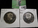 2003 S & 2005 S  Cameo Proof Kennedy Half Dollars.