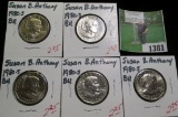 (5) 1980 S Gem BU Susan B. Anthony Dollar Coins.