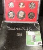 1980 S Cameo Frosted U.S. Proof Set in original box as issued.