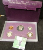 1986 S Cameo Frosted U.S. Proof Set in original box as issued.