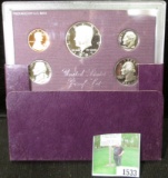 1987 S Cameo Frosted U.S. Proof Set in original box as issued.