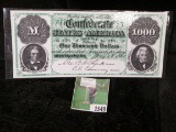 $1000 Confederate States of America laminated Book Mark. Interesting piece.