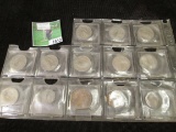 Collection of 13 different Ireland coins.