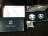 1995 S Silver Proof Two-piece Civil War Battlefield Commemorative Coin Set in original box as issued