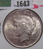 1923 P High Grade U.S. Silver Peace Dollar.