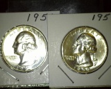 1957 P & 59 P Washington Silver Quarters. Choice High grade specimens.
