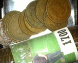 Roll of Old Indian Head Cents dating before 1909. In a plastic tube. (50 pcs.)