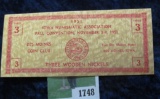 1951 Iowa Numismatic Association Fall Convention Wooden Nickel. Rectangular.