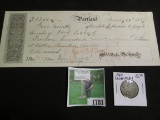 Pre Civil War January 30th, 1857 Promissory Note for $1,200 from H.J. Libby, famous Mariner from Por