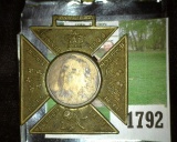 1887 Great Britain Queen Victoria Diamond Jubilee Iron Cross Medal with encased photo. 