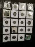Plastic Stock page with (20) Old Liberty, Buffalo and Jefferson Nickels dating back to 1896. Include