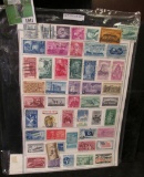 Pair of Sheets containing 89 old U.S. Stamps.