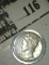 1941 P Mercury Dime, AU.