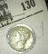 1944 P Mercury Dime, AU.