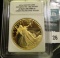 Genuine 24 Kt. Gold Enriched Saint-Gaudens Proof slabbed with Registration Number.