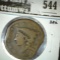 1838 Large Cent, AG clipped, clear date, value $10