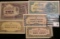 Five-piece World War II Set of Japanese Invasion Currency used in the Netherlands Indies. Crisp Unci