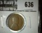 1922-D Weak D Lincoln Cent, G, value $25