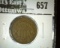 1865 2 Cent Piece, VF+, VF value $30, XF value $50