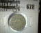 1883 Shield Nickel, G, value $25