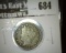1887 V Nickel, F dark, F value $35