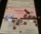 (3) different 1940-50 era Rail Road Checks; & a group of Old Wheat Cents including WW II Steel Cents