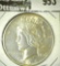 1934 D U.S. Peace Silver Dollar, Brilliant