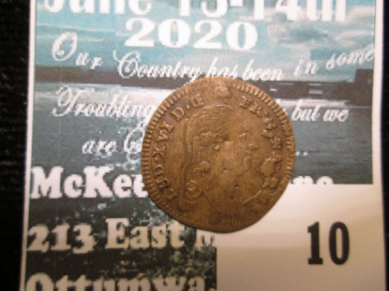 Lud.XVID.E.FR.N, "CHRISTIAN/REICH/EPF" French Coin.