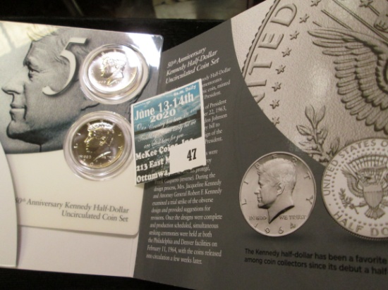2014 P And D 50th Anniversary Uncirculated Kennedy Half Dollar Set