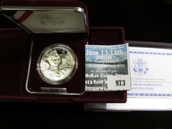 1999 P Dolley Madison Proof Commemorative Silver Dollar in original box of issue with COA.