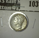 1926 P Mercury Dime, AU.