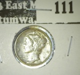 1939 D Mercury Dime, Choice BU with full split bands.