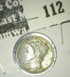 1939 S Mercury Dime, AU.