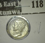 1941 D Mercury Dime, AU.