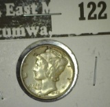 1942 P Mercury Dime, Choice BU with full split bands.