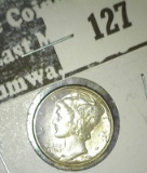 1943 P Mercury Dime, Choice Uncirculated.