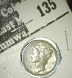 1945 P Mercury Dime, AU.